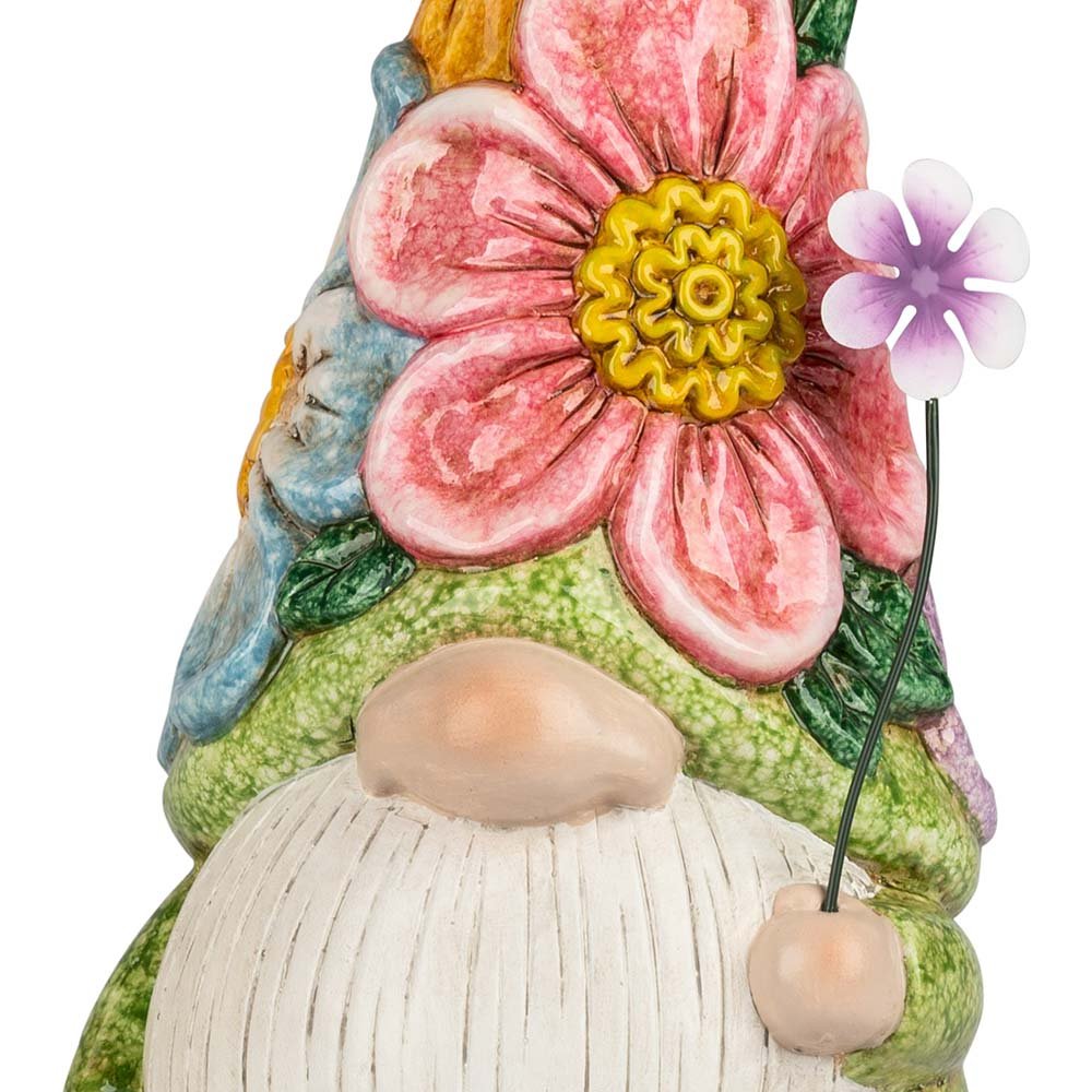 Detailansicht Deko-Zwerg 30 cm Flower Power handbemalt Keramik 705754 formano