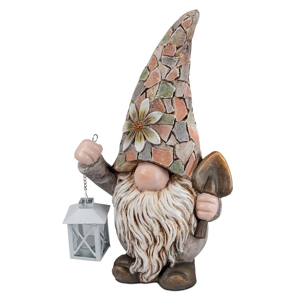 Zwerg mit Laterne 44 cm Mosaik + Relief 702319 formano