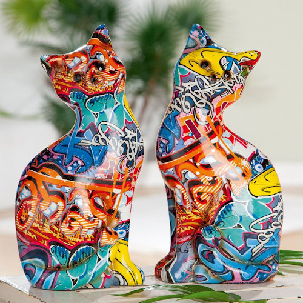 Poly Katze Street Art Casablanca 37539 | Geschenke Korber | Tierfiguren