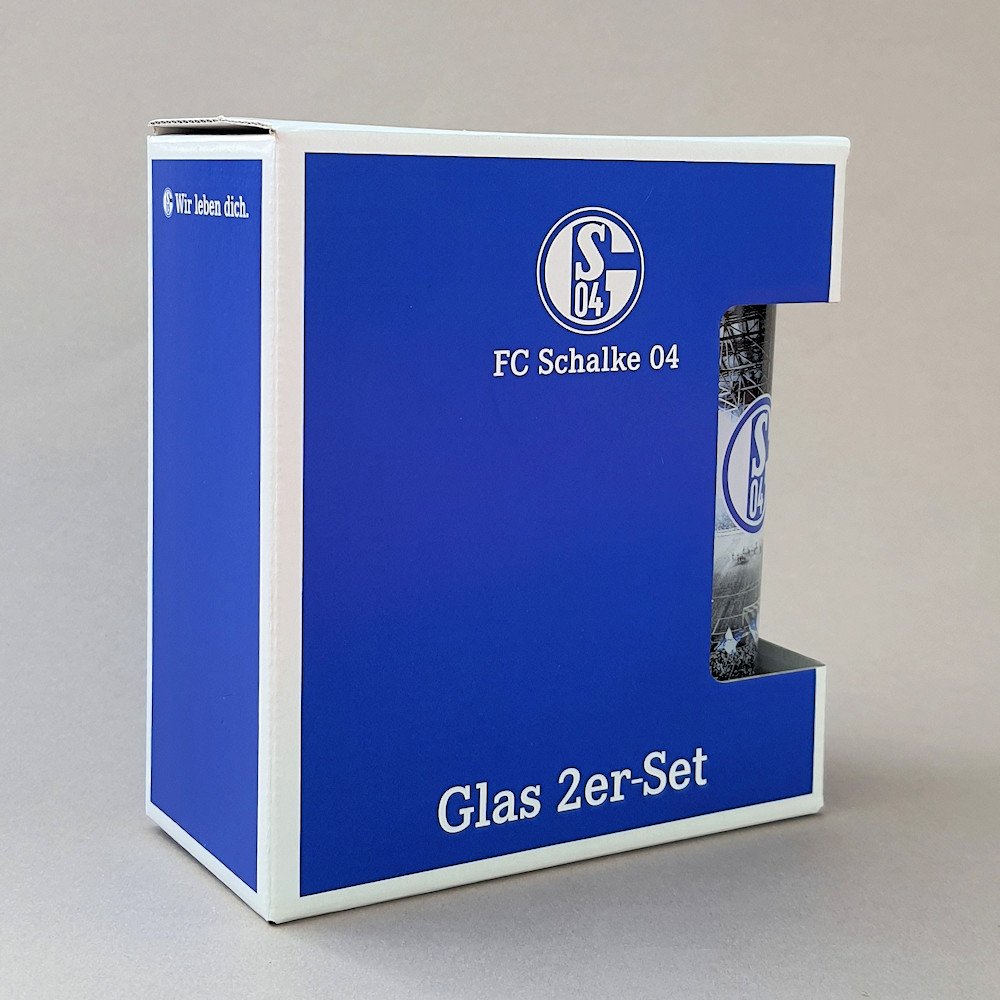 Glas 2erSet 0,3l FC Schalke 04 Trinkglas Logo Veltins Arena 11413 S04 Fanartikel 