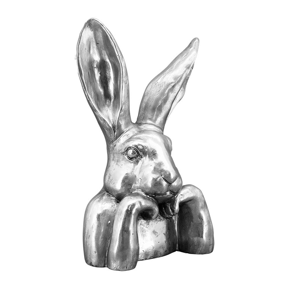 Detailansicht Hasenbüste 30 cm silber 260304 Exner