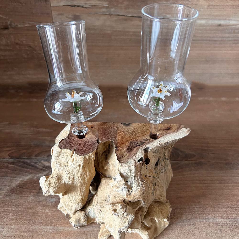 Wurzel mit Steckstamperl mit Frucht Edelweiss 16,5 cm Mundgeblasen 99102 Diogenes