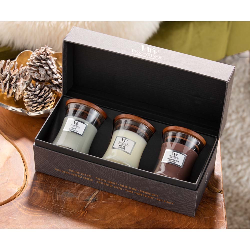 Geschenkset 3 Mini Kerzen Dekoration 1699068E WoodWick® Duftkerzen